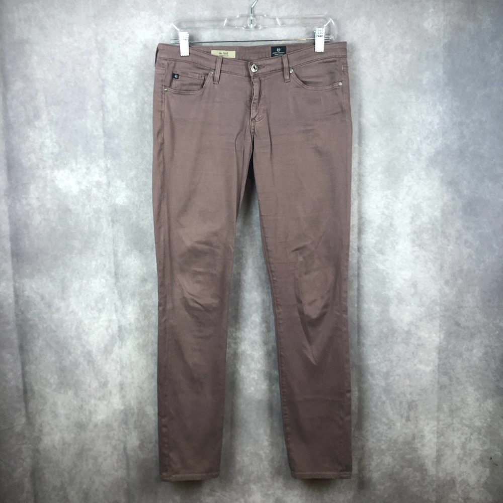 AG‎ Adriano Goldschmied Jeans Womens 28 The Stilt Cigarette Leg Cotton Purple